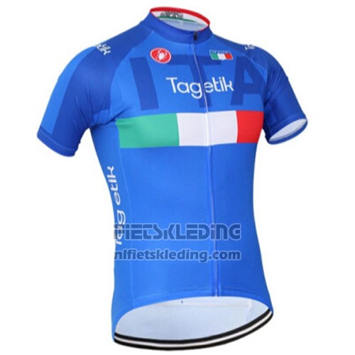 2016 Fietskleding Italie Wit en Blauw Korte Mouwen en Koersbroek